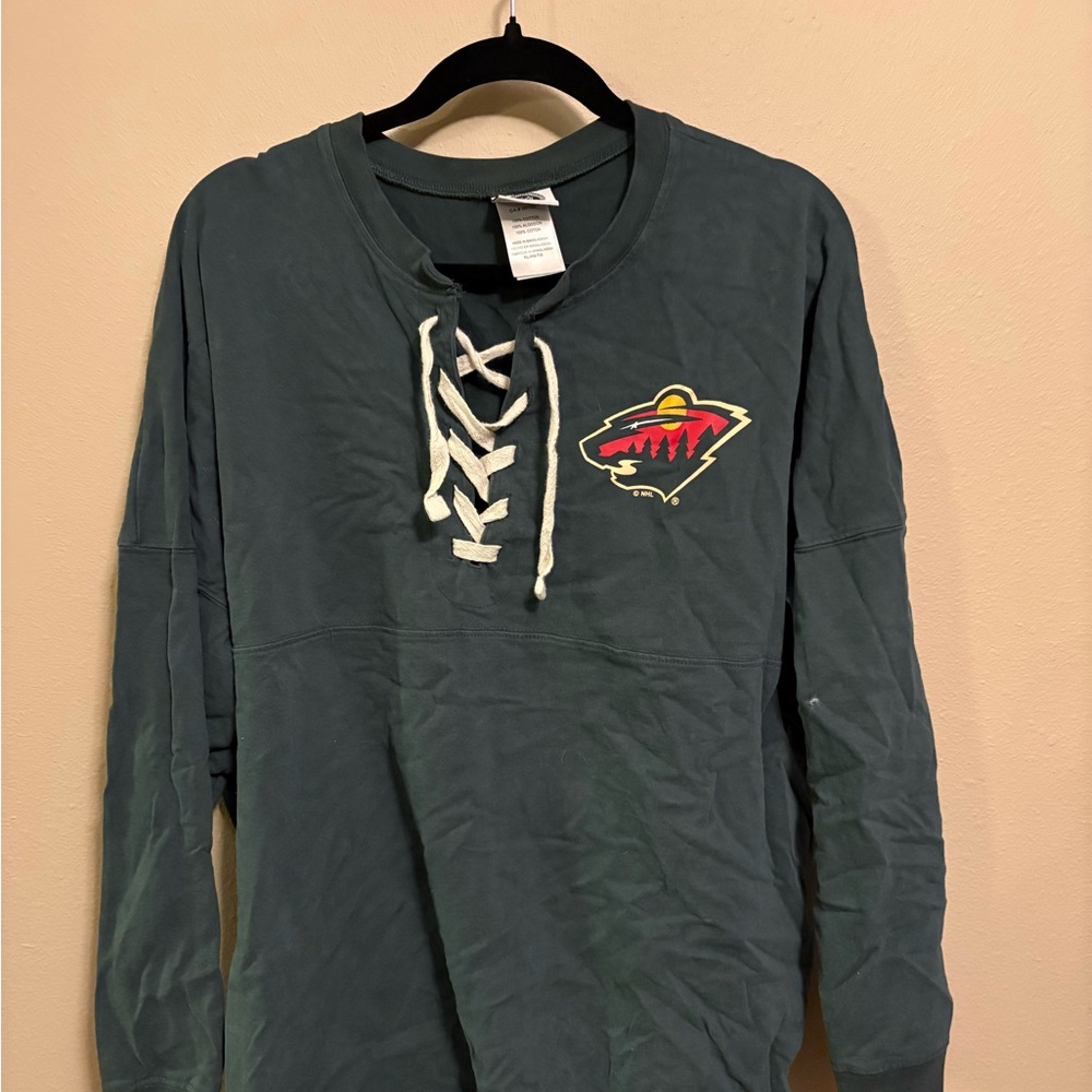 Minnesota Wild Lace-Up Sweatshirt with Logo